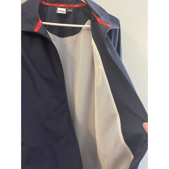 RARE Vintage FILA Sports Mens Jacket XLarge Navy Full‎ Zip Windbreaker Coat - Picture 6 of 7
